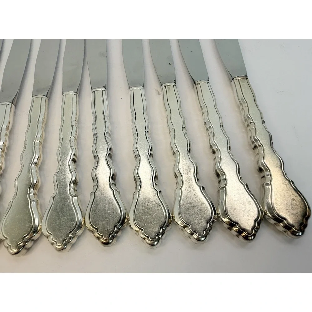Oneida Community DUET Silverplate Dinner Knives 1980 Lot Of 12
